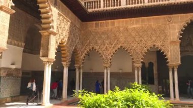 İspanya, Sevilla - 23 Mart: ofreal Alcazar Sarayı iç görüntülemek Seville, Spainon 23 Şubat 2017
