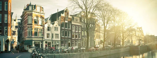 Amsterdam Canal Vista de rua — Fotografia de Stock