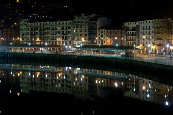 Bilbao, Basque Country, Spain cityscape at night — Stock Photo, Image