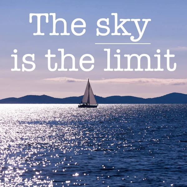 Inspirational motivation quote Beautiful blue seascape — Stock Photo, Image