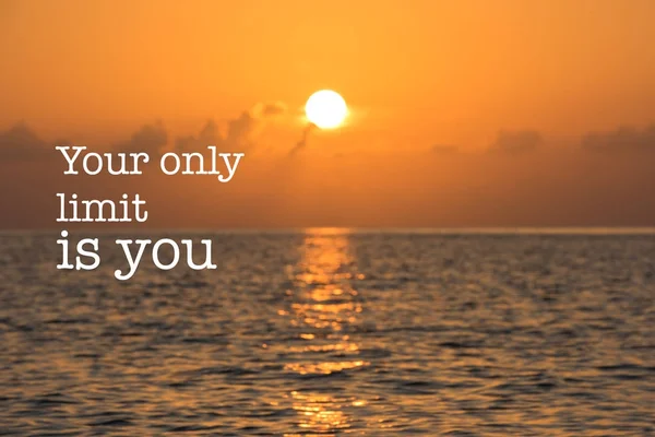 Inspirational motivation quote, orange sunset — Stock Photo, Image