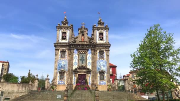 Iglesia San Ildefonso Igreja Santo Ildefonso Fachada Oporto Portugal — Vídeos de Stock