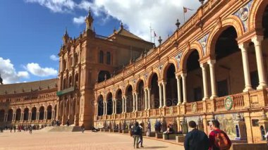 İspanya, Sevilla - 23 Mart: Görünüm, güzel Plaza de Espana, Seville, İspanya üzerinde 23 Mart 2017