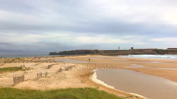 Іспанія Tarifa Березня Погляд Піску Пляжу Tarifa Іспанія Березня 2017 — стокове відео