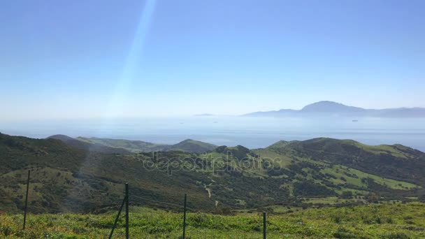 Vista Panorámica Gibraltar Marruecos África Desde Mirador Del Estrecho Tarifa — Vídeos de Stock