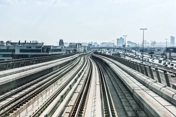 View on subway road on downtown city dubai — Stock Photo, Image