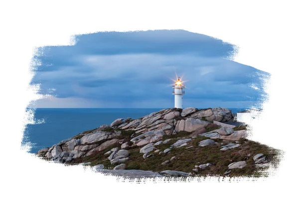 Phare de travail isolé sur blanc — Photo