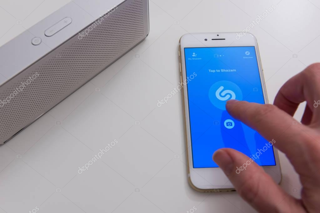 USA, BOSTON - DECEMBER 10: Shazam mobile application on screen of Apple Iphone 7 on December 10, 2017