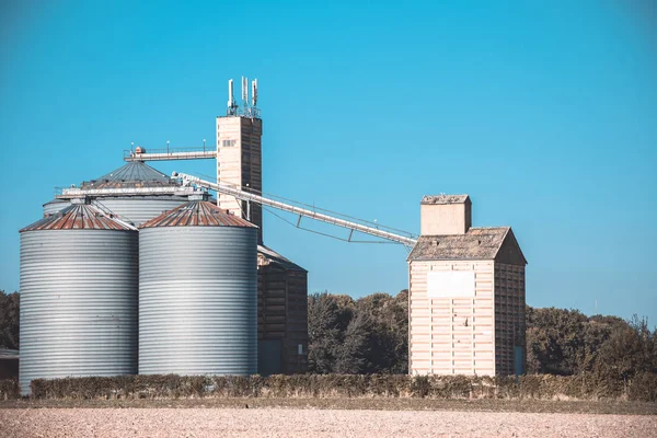 Farm grain silos for agriculture — Stock Photo, Image