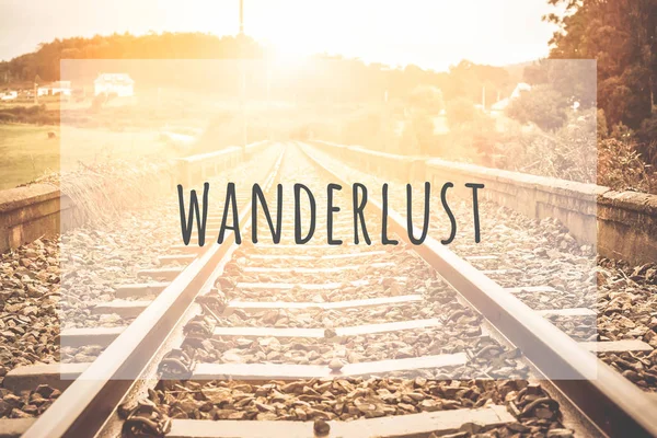 Inspirerande typografiska citat wanderlust — Stockfoto