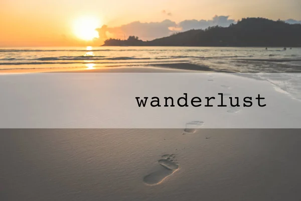 Inspiração tipográfica citação wanderlust — Fotografia de Stock