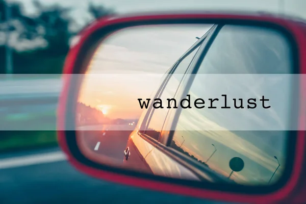 Inspiração tipográfica citação wanderlust — Fotografia de Stock