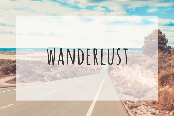 Inspirerande typografiska citat wanderlust — Stockfoto