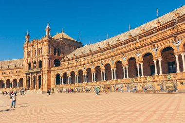 Görünümü güzel Plaza de Espana, Sevilla, İspanya