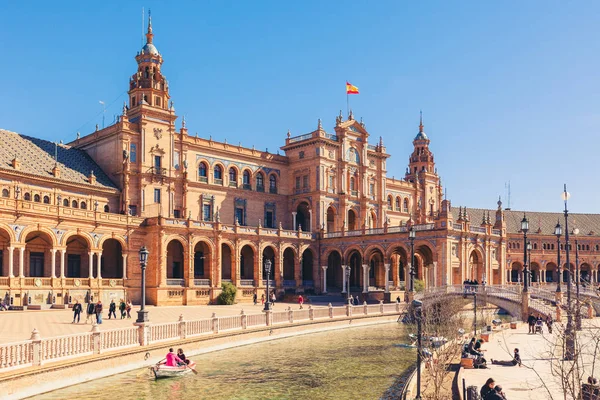 Vista de la hermosa Plaza de España, Sevilla, España — Foto de Stock