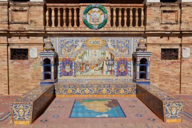 Duvarları Plaza de Espana Sevilla, İspanya