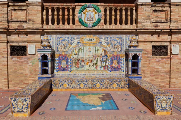 Paredes da Plaza de Espana em Sevilha, Espanha — Fotografia de Stock