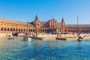 Görünümü güzel Plaza de Espana, Sevilla, İspanya