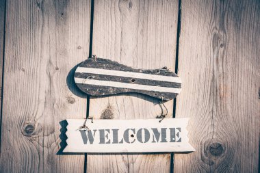 Rustik tarzı ahşap edilir işareti