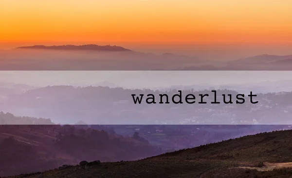 Inspirerende typografische citaat wanderlust — Stockfoto