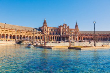 Görünümü güzel Plaza de Espana, Sevilla, İspanya