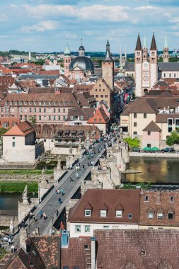 Wurzburg tarihi şehir havadan görünümü