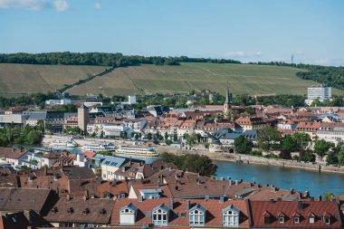Wurzburg tarihi şehir havadan görünümü