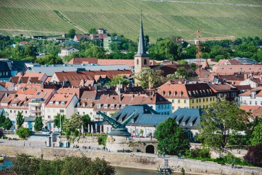 Wurzburg tarihi şehir havadan görünümü