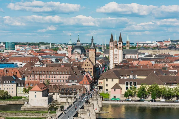 Vue aérienne de la ville historique de Wurzburg — Photo