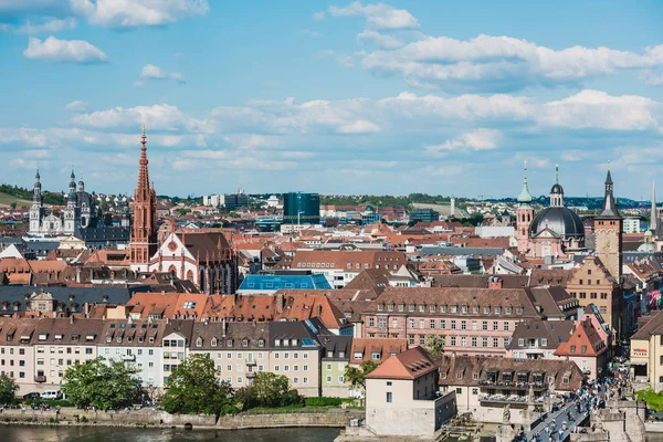 Vue aérienne de la ville historique de Wurzburg — Photo