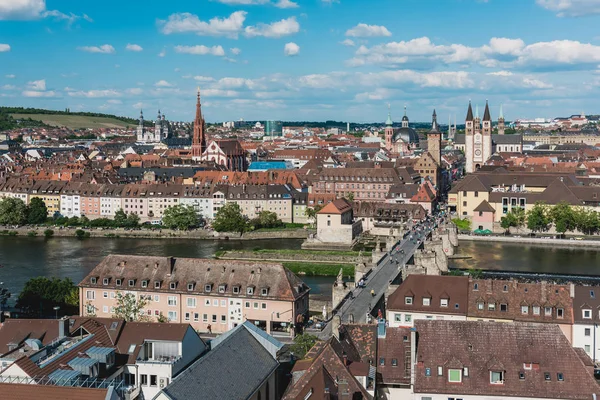 Aerial view of the historic city of Wurzburg — Stock Photo, Image