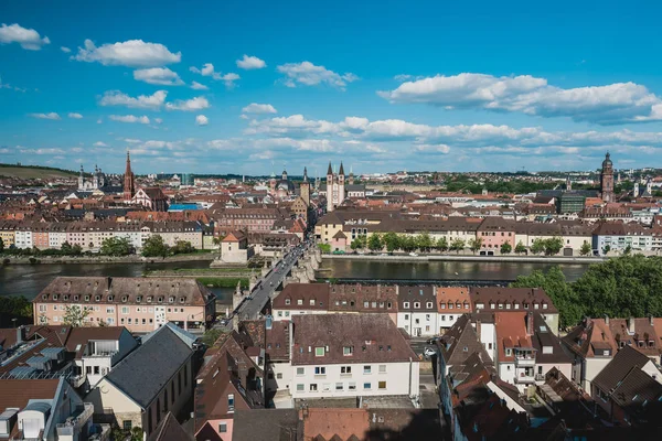 ヴュルツブルクの歴史的な都市の空撮 — ストック写真