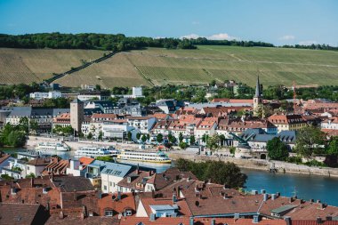 Wurzburg tarihi şehir havadan görünümü