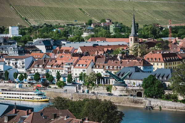 Vue aérienne de la ville historique de Wurzburg — Photo