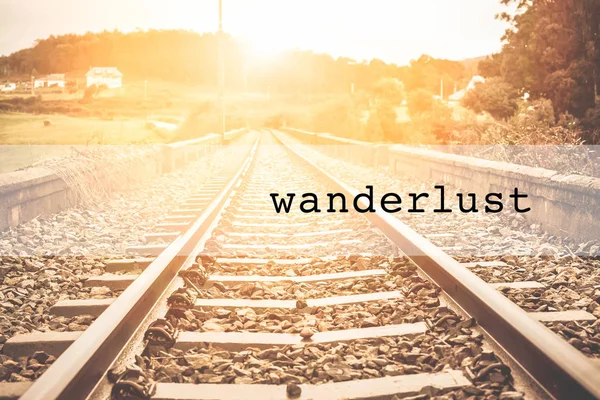 Inspirerende typografische citaat wanderlust — Stockfoto