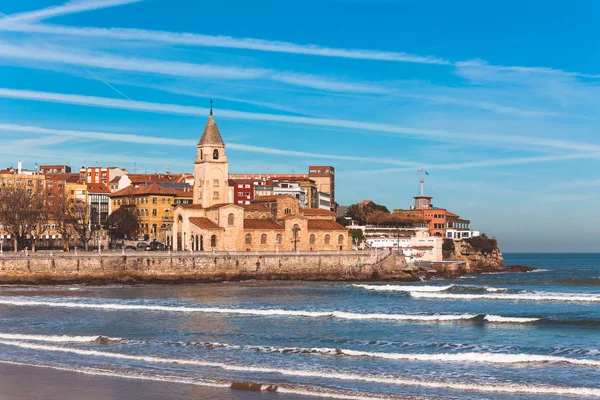 Vista de Gijón Asturias el Norte de España — Foto de Stock