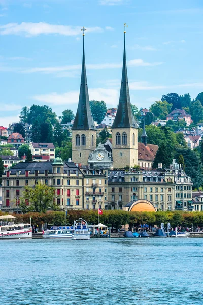 Svizzera Luzerna Agosto Veduta Del Centro Storico Lucerna Con Fiume — Foto Stock