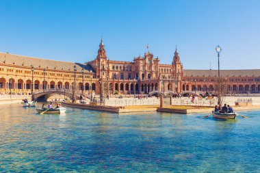 Görünümü güzel Plaza de Espana, Sevilla, İspanya