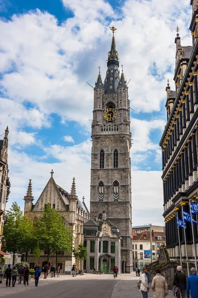 Ghent, Belçika Belfry görünümünü — Stok fotoğraf