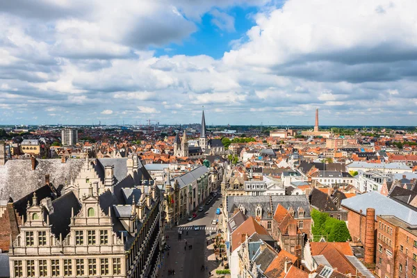 Cityscape of Ghent dari belfry — Stok Foto