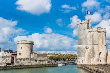 Towers of ancient fortress of La Rochelle France clipart