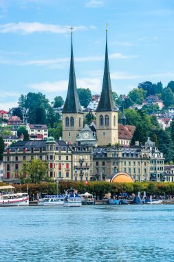 Tarihi Luzern şehir merkezinin görünümü