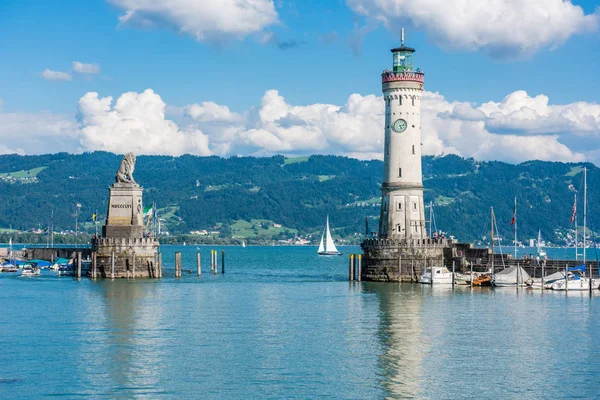 Lighthouse of Lindau at lake Constance, Bodensee — Stock Photo, Image