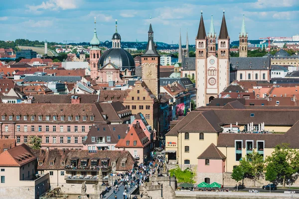 Vue aérienne de la ville historique de Wurzburg — Photo