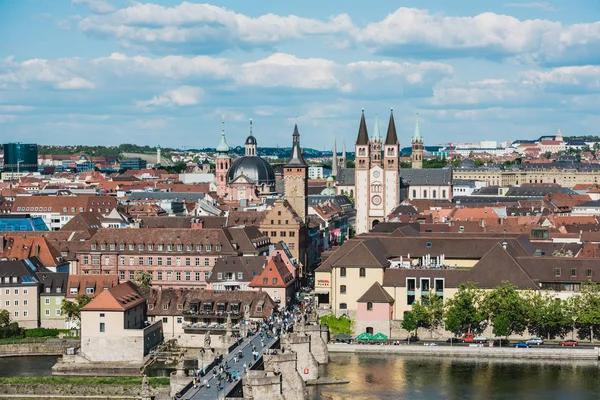 Вид с воздуха на исторический город Вурцбург — стоковое фото
