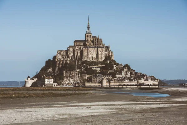 Opatství Mont Saint Michel Klášter Ostrově Normandii Severní Francie — Stock fotografie