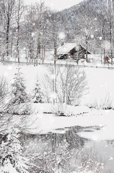 Winter Snowy Bavarian Alpine landscape — Stock Photo, Image