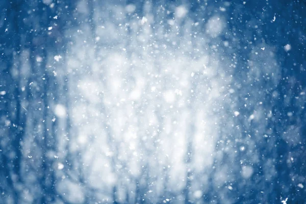 Fondo de invierno con copos de nieve azul tonificado —  Fotos de Stock