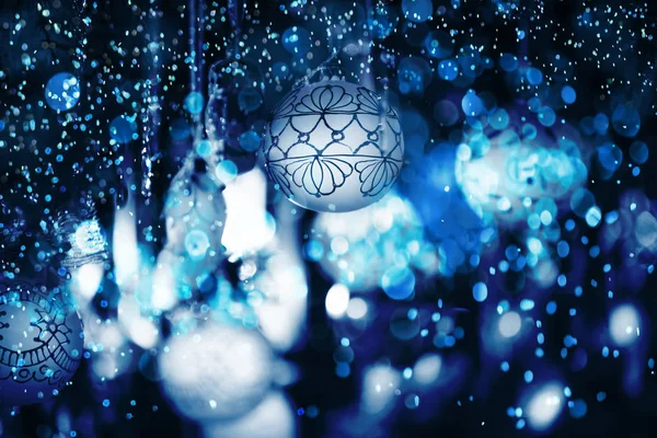 Christmas decoration blue toned — Stock Photo, Image