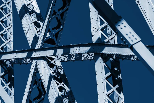 Modern Bridge frame closeup blue toned — Stock Photo, Image